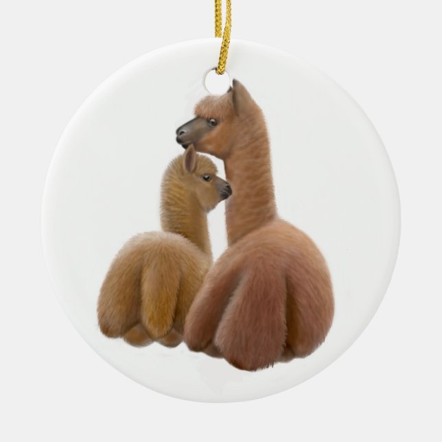 Ornamento do amor da alpaca (Frente)