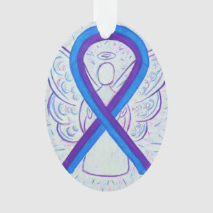 Ornamento do Anjo da Fita de Sensibilização Azul