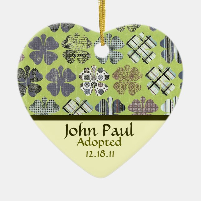 Ornamento do anúncio da adopção do trevo (Frente)