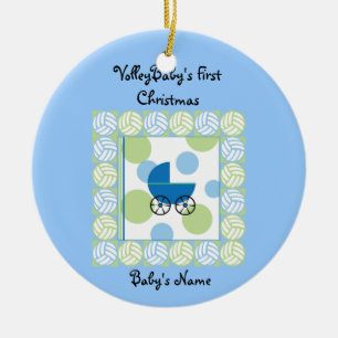 Ornamento do azul do Natal de VolleyBaby primeiro