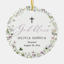 Ornamento do Batismo Fotográfico de Rapariga Roxin