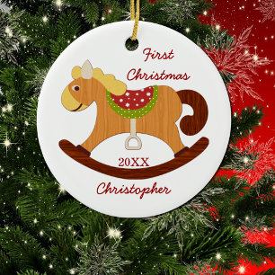 Ornamento do Cavalo Fogueiro do Primeiro Natal do