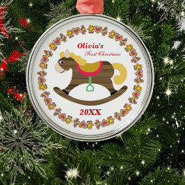 Ornamento do Cavalo Fogueiro do Primeiro Natal do