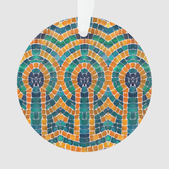 Ornamento do Círculo Acrílico do ICONS MOSAIC Dour (Frente)