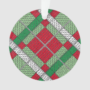 Ornamento do Círculo Acrílico HOLIDAY ARGYLE KNIT
