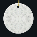 Ornamento do Círculo Cerâmico BATTENBURG LACE<br><div class="desc">O design neste ornamento cerâmico de LACE BATTENBURG é um detalhe cortado de um dos meus desenhos originais de lápis coloridos, digitalmente multiplicado. A arte está de ambos os lados. * Ornamentos não são apenas para a árvore. Segure isso de uma maçaneta ou de outro lugar para uma decoração diária....</div>