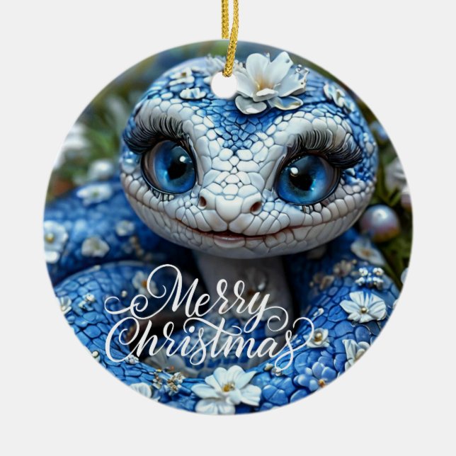 Ornamento do Círculo Cerâmico Feliz Natal (Frente)