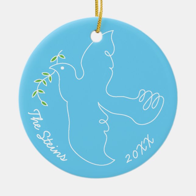 Ornamento do Círculo Chanukah Dove (Frente)