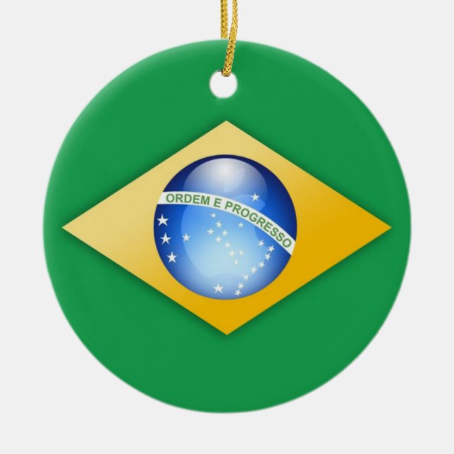 Ornamento do círculo da bandeira de Brasil (Frente)