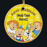 Ornamento do Círculo Hanukkah<br><div class="desc">Ornamento do Círculo de Chanucá. Personalize usando seu estilo de fonte,  tamanho,  cor e texto favoritos.</div>