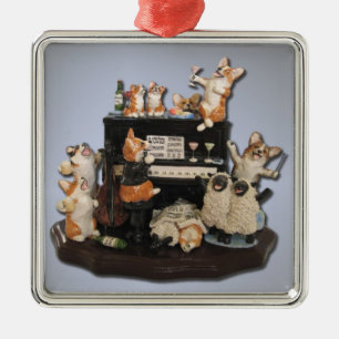 Ornamento do concerto "Yappy Hour" Corgi & Sheep