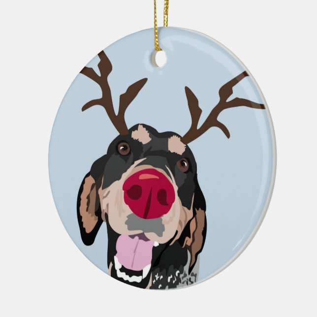 Ornamento do Coonhound de Rudolph Bluetick (Esquerda)
