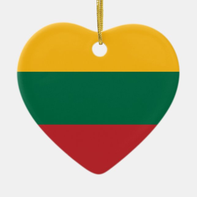 Ornamento do coração da bandeira de Lithuania (Frente)