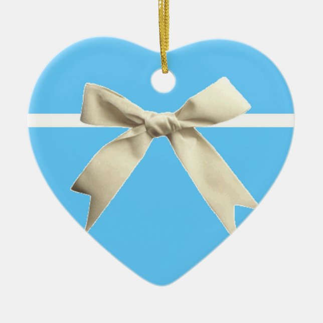 Ornamento do coração da caixa azul (Frente)