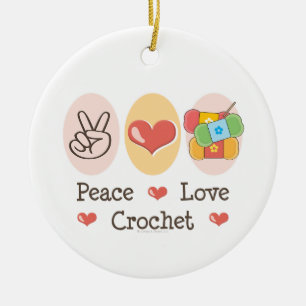 Ornamento do Crochet do amor da paz