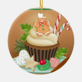 Ornamento do cupcake do pão-de-espécie