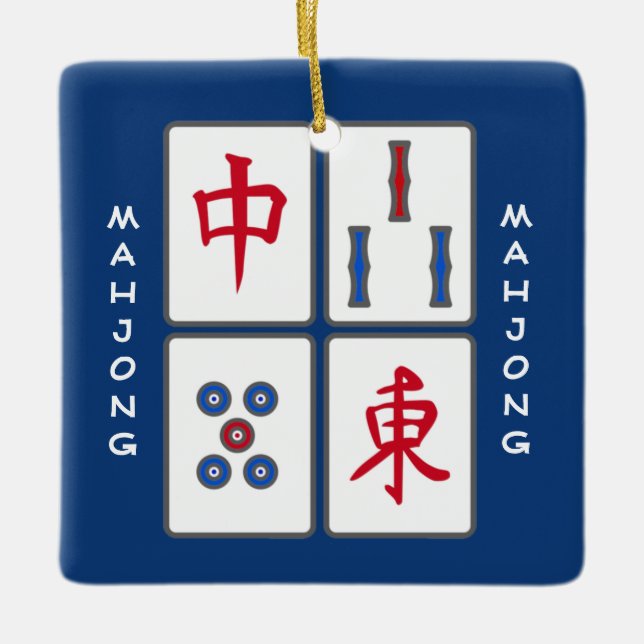 Ornamento do Design de Azulejos do Mahjong Game (Frente)