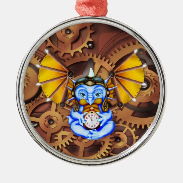 Ornamento do dragão do steampunk "cinco a doze" (Frente)