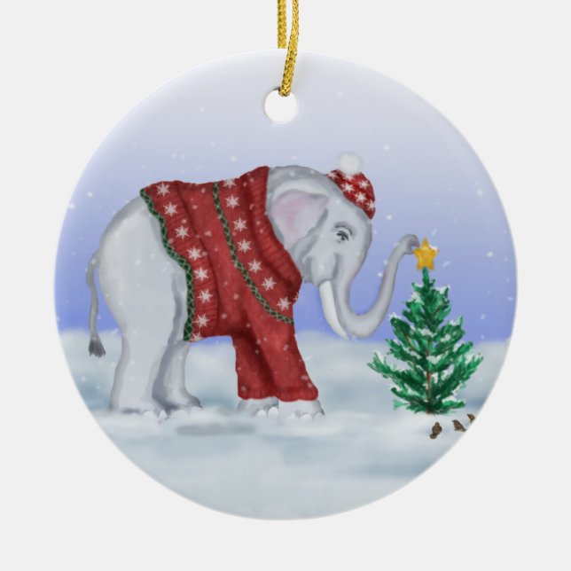 Ornamento do elefante do Natal (Frente)
