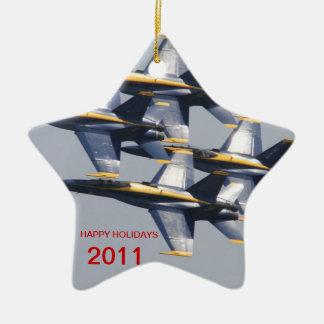 Ornamento do feriado do anjo azul por Todd