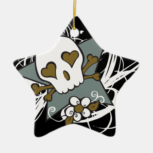 Ornamento do feriado do crânio de Fluer do (Frente)