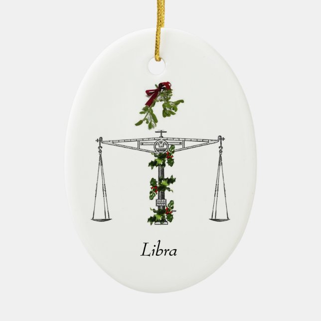 Ornamento do feriado do Libra (Frente)