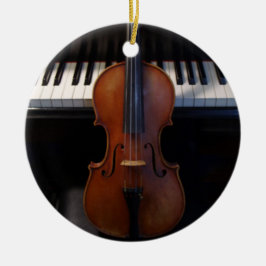 Ornamento do feriado do violino e do teclado