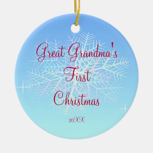 Ornamento do floco de neve do Natal da grande avó (Frente)