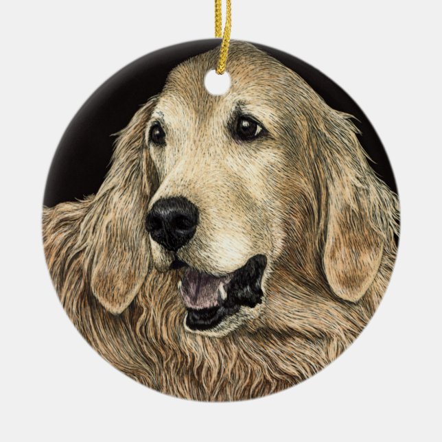 Ornamento do golden retriever - "urso " (Frente)