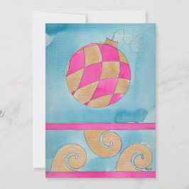 Ornamento do Harlequin de Natal - Cartão de Natal 