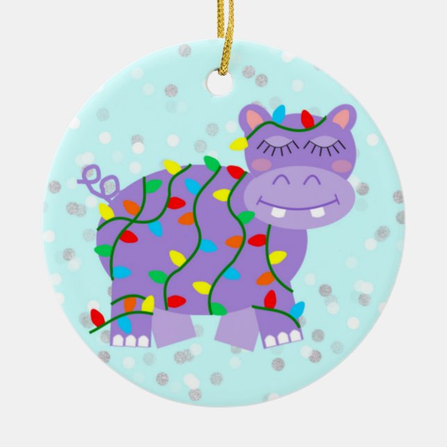 Ornamento do Hippopotamus do Natal (Frente)