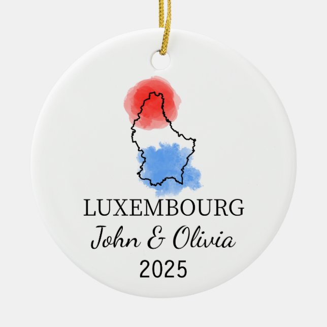 Ornamento do Luxemburgo Personalizado, Bandeira do (Frente)