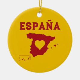 Ornamento do Mapa de espanhas, España Amarelo Verm