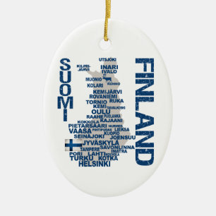 Ornamento do MAPA de FINLANDIA - customizável