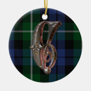 Ornamento do monograma da xadrez de Campbell