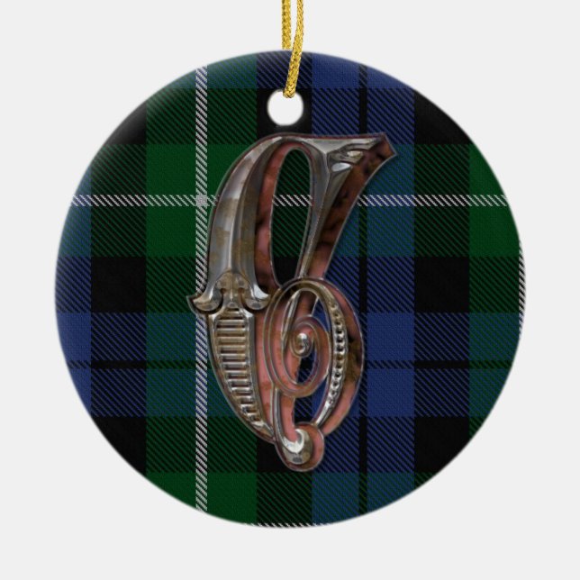 Ornamento do monograma da xadrez de Campbell (Frente)