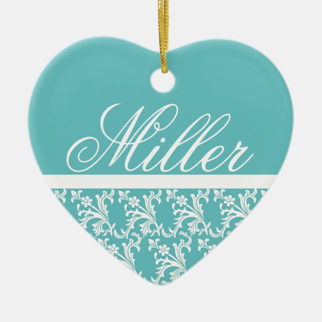 Ornamento do monograma do ovo dos robins (Frente)