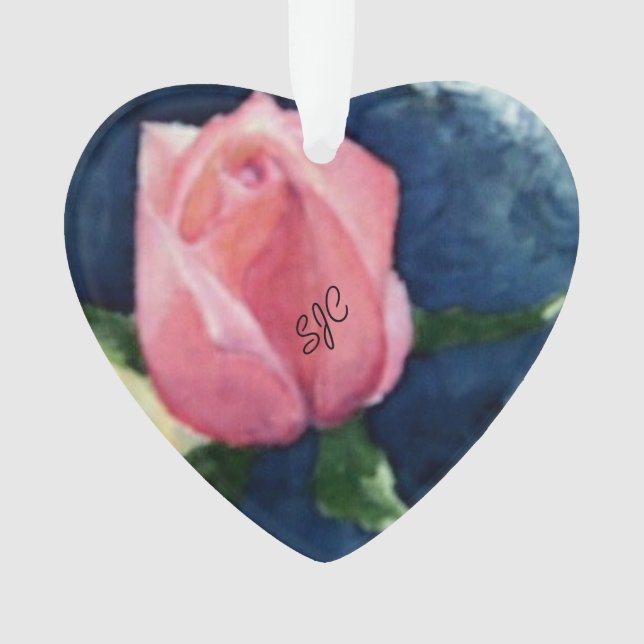 ORNAMENTO DO NAMORADOS PINK ROSE BUD (Frente)