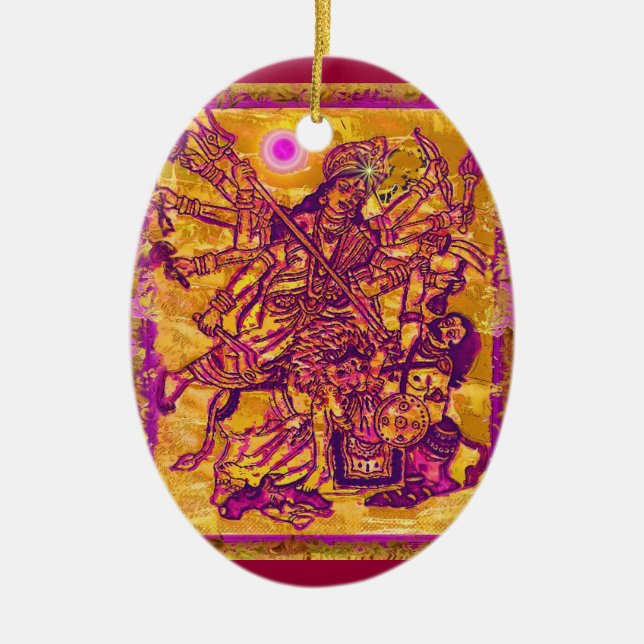 Ornamento do Oval de Durga da deusa (Frente)