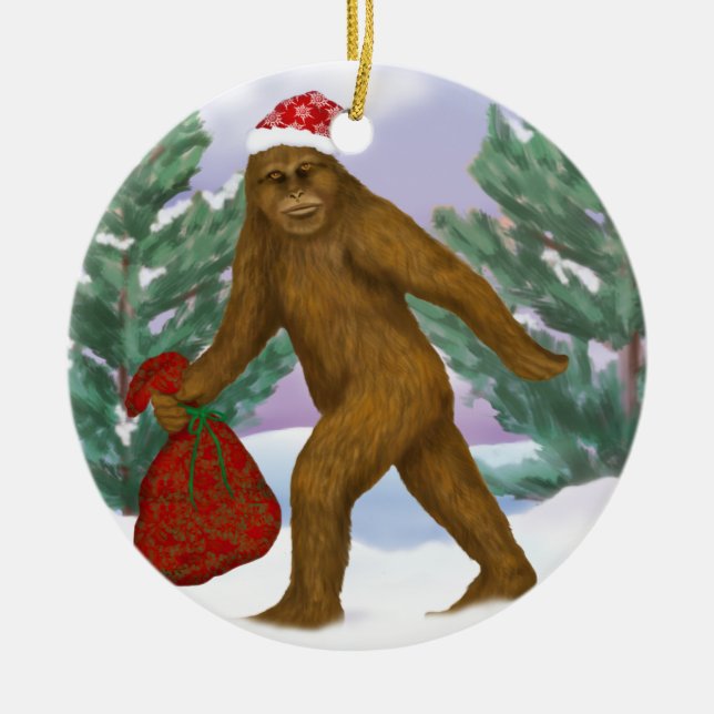 Ornamento do papai noel de Bigfoot (Frente)