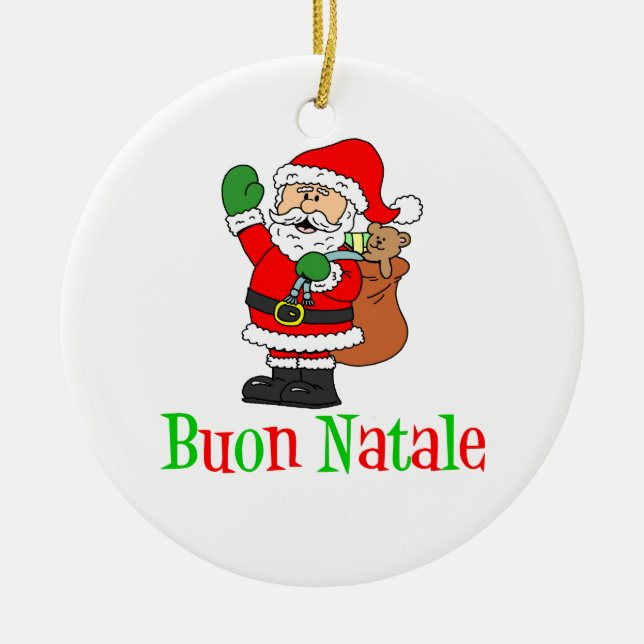 Ornamento do papai noel de Buon Natale (Frente)
