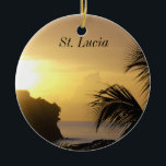 Ornamento do por do sol de St Lucia<br><div class="desc">Fotografia do por do sol em Castries,  St Lucia.</div>