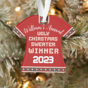 Ornamento do Prêmio Sweater de Natal Feio
