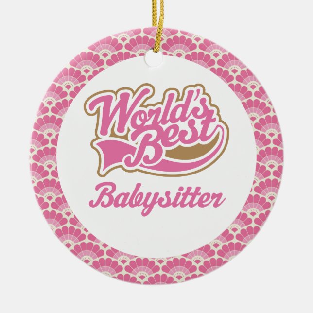 Ornamento do presente da baby-sitter do mundo o (Frente)