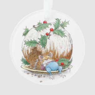Ornamento do rato Snoozing do pudim do Natal