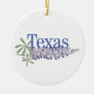 Ornamento do Texas personalizável com Bluebonnets