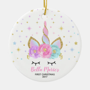 Ornamento do Unicórnio do Bebê Primeiro Natal