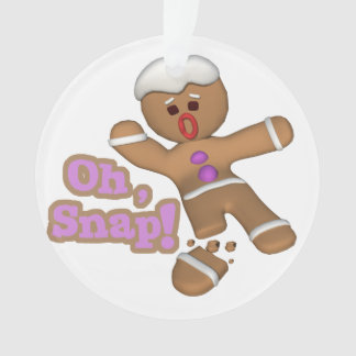 Ornamento doce oh, snap homem de biscoito de gengibre