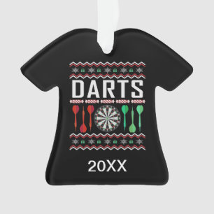 Ornamento Doce Personalizado Dart Dartboard Ugly Christmas S