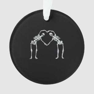 Ornamento Dois Skeleton Hearts Mãos Clássicas